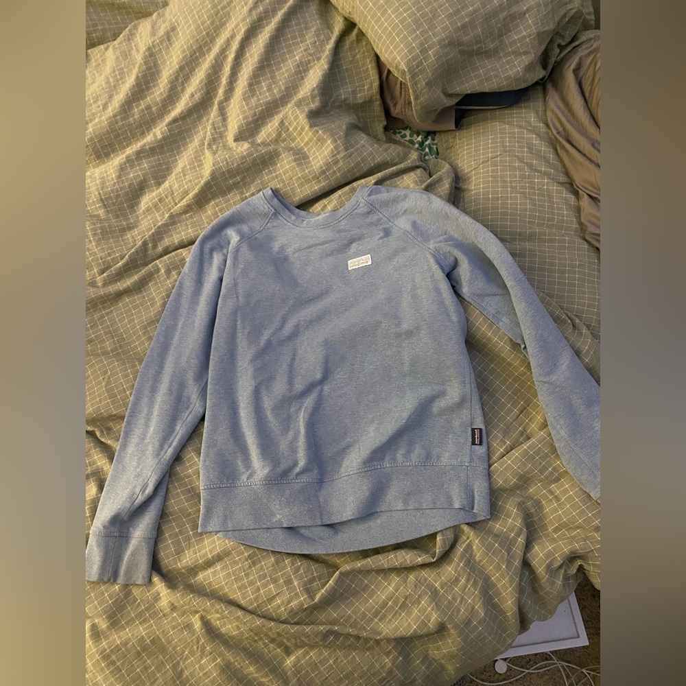 Women's Heather Blue Crew Neck Pullover Sweatshirt